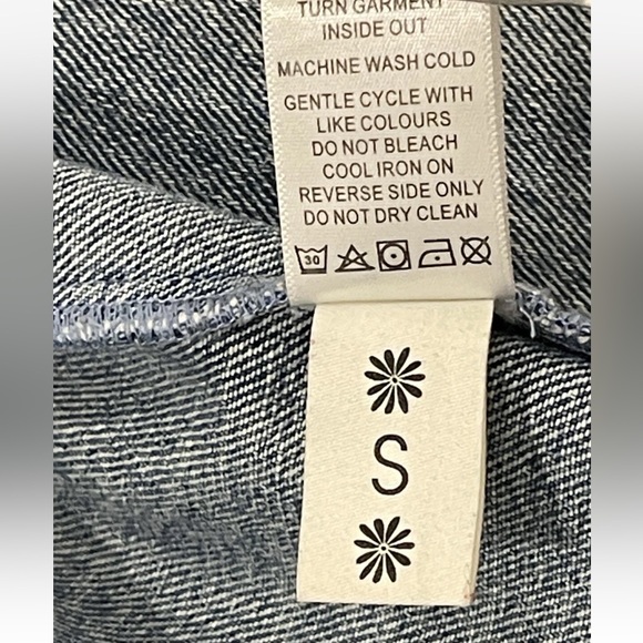 Show Me Your Mumu - Mumu Blue Denim Varsity Jacket Women Size S - Picture 8 of 12